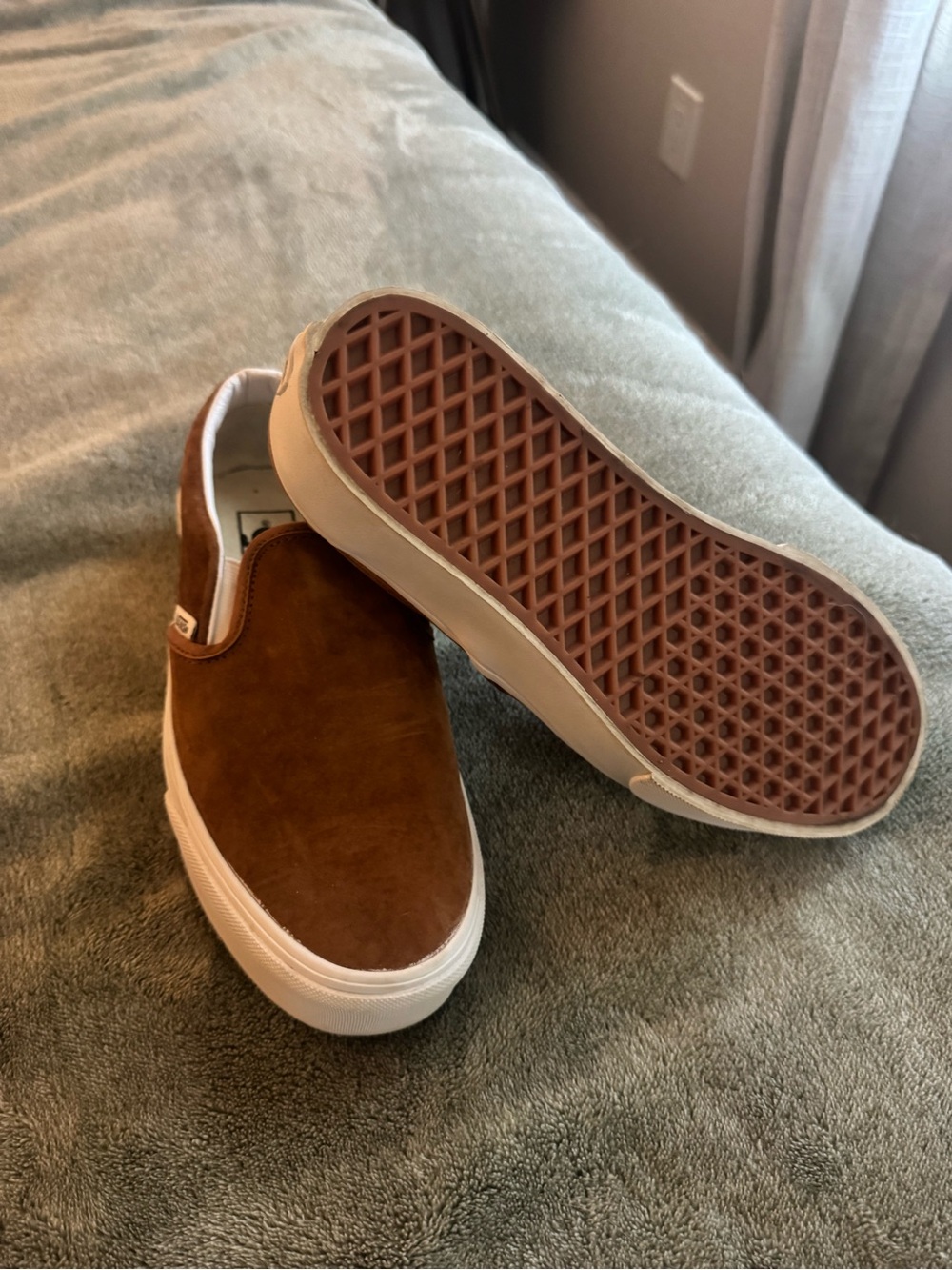 Vans Women's Slip-On Platform Sneakers in Brown with White Midsole